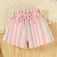 thumbnail image 5 of oqasdz Girls Shorts Child Kids Colorful Striped Prints Summer Holiday Beach Casual Stylish Loose Shorts Size 3 M-6 M, 5 of 7