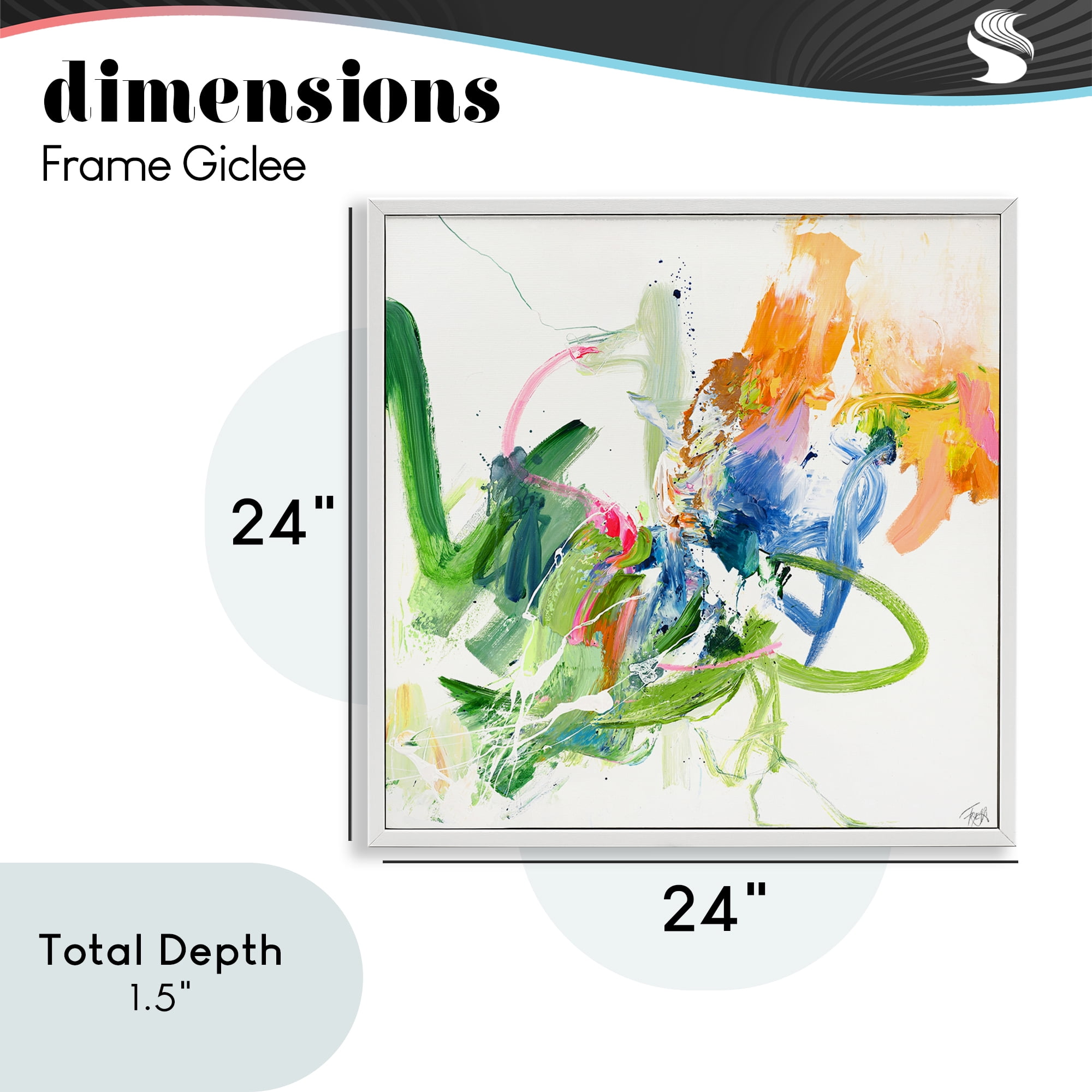 Confident Green Abstraction White Framed Giclee Art, design by Design Fabrikken