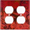 thumbnail image 3 of Metal Light Switch Plate Cover Red Floral Damask Wallpaper WAL026, 3 of 13