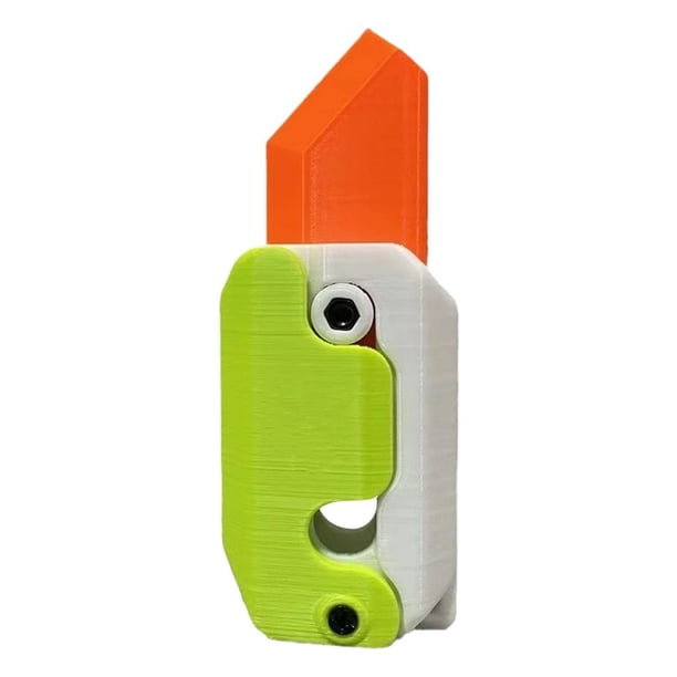 10uds. Cuchillo de juguete de zanahoria con impresión 3D, juguete relajante para adultos y adolescentes (naranja, blanco y verde)