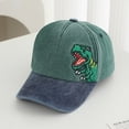 thumbnail image 5 of CAUYDY Dinosaur Baby Boys Girls Caps Embroidery Kids Baseball Caps Cotton Toddler Boy Hat Spring Summer Autumn 2-6Y (Sizes 3-8 Years,P05-Green), 5 of 5