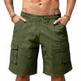thumbnail image 2 of Mens Shorts, Men's Cargo Shorts Casual Cotton Drawstring Short Elastic Waist Work Shorts with Multi Pockets, 2 of 7