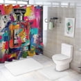 thumbnail image 7 of Orinice Colorful Splash Bathroom Decor Set, Multi-Size Luxurious Graphic Print Polyester Fabric Modern Shower Curtain with Hooks, Chic and Elegant Washable Curtain 69x72, 7 of 7