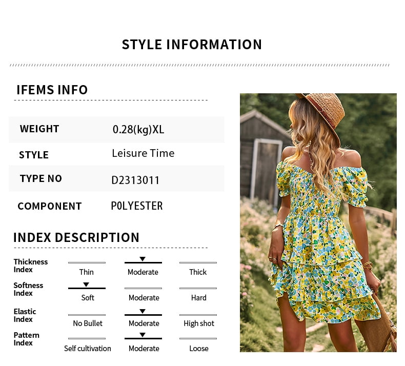 Women's Dresses Casual Summer Print Ruffle A Line Short Sleeve Mini Floral Dress for Women
