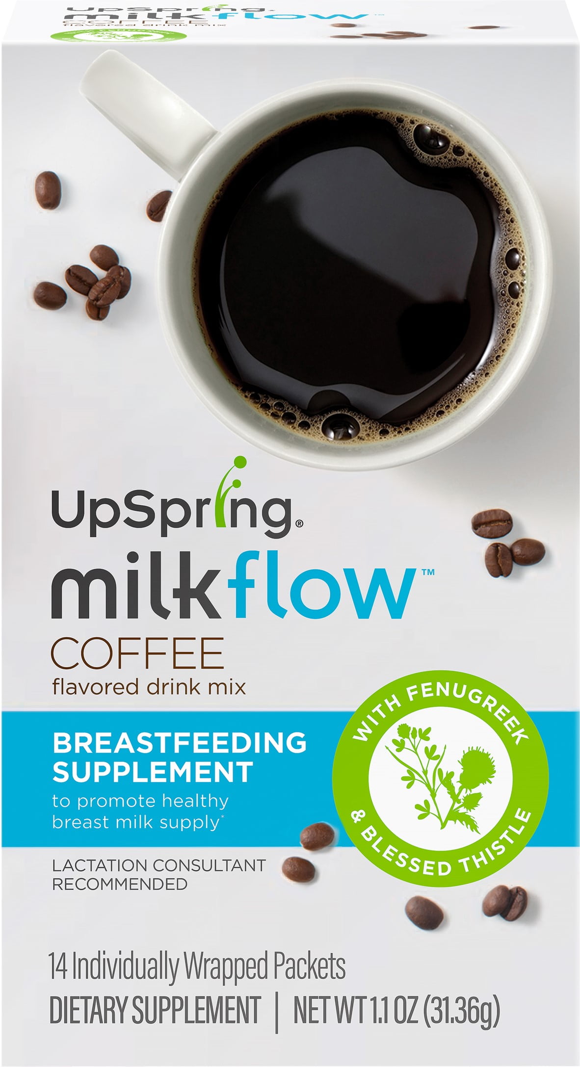 Upspring Milkflow Breastfeeding Supplement, Coffee Flavored Drink Mix