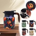 thumbnail image 6 of Vintage Floral Pattern Tea Thermos, Stainless Tea Pot Thermal, Vintage Floral Pattern Tea-Built-In Infuser, Stainless Steel Thermal Carafe with Lid for Hot Drinks, Mini Hot Coffee Pot (H-1000ML), 6 of 6