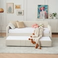 thumbnail image 4 of Jopath Twin Upholstered Daybed Frame with Trundle, Sofa Bed with Wood Slat Support for Bedroom Living Room Guest Room,Beige, 4 of 9