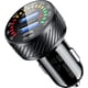 thumbnail image 1 of 1 cargador de coche, adaptador de cargador rápido de 36 W, cargador de coche USB dual para carga rápida con voltímetro colorido y botón de encendido/apagado, 1 of 5