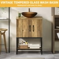thumbnail image 2 of DWVO Bathroom Vanity with Countertop Sink 24 Inch, Rustic Free Standing Bathroom Storage Cabinet with Drain, Brown, 2 of 7