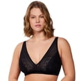 thumbnail image 2 of HSIA Wirefree Full Coverage Non Padded Plus Size Deep V Lace Comfortable Bra Black 3XL, 2 of 6