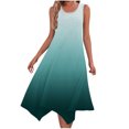 thumbnail image 2 of JMKQLZ Womens Dresses Sleeveless Round Neck Drawstring Casual Ruffle A-Line Mini Dress, 2 of 8