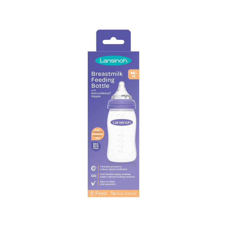 Lansinoh Breastfeeding Bottle for Baby with NaturalWave Nipple, 8