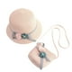 thumbnail image 1 of 1 juego de kit de playa para niños, adorable bolso bandolera con sombrero de paja para niñas (rosa), 1 of 6