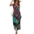 thumbnail image 1 of Vestido De Noche De Lujo Sin Mangas Para Mujer, Paisley Print Vestido De Fiesta, 1 of 5