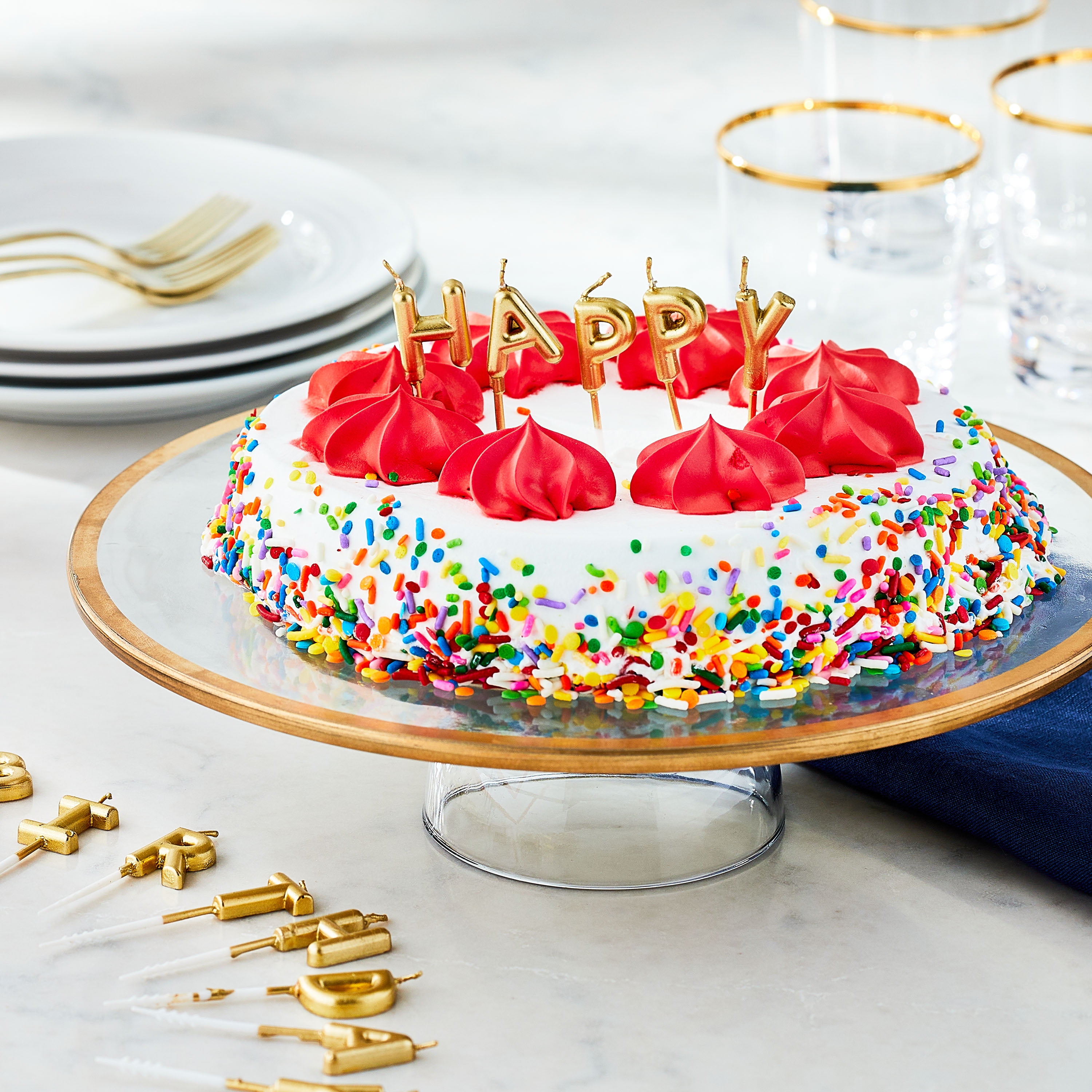 Marketside Vanilla Ice Cream Cake, Whipped Icing, Serves 9, 25oz (Frozen Ice Cream Cakes)