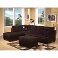 thumbnail image 2 of Sectional Sofa with 2 Checkered Pillows, Brown, 2 of 2
