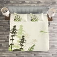 thumbnail image 3 of Ambesonne Dragonfly Quilted Bedspread Set 3 Pcs, Wildflowers Grassland, King Size, Pale Green Cream, 3 of 3