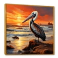 thumbnail image 2 of Designart "Sunset Harmony with Shoreline Pelican I" Animals Framed Wall Art - Yellow Pelican Bedroom Framed Canvas Wall Art, 2 of 6