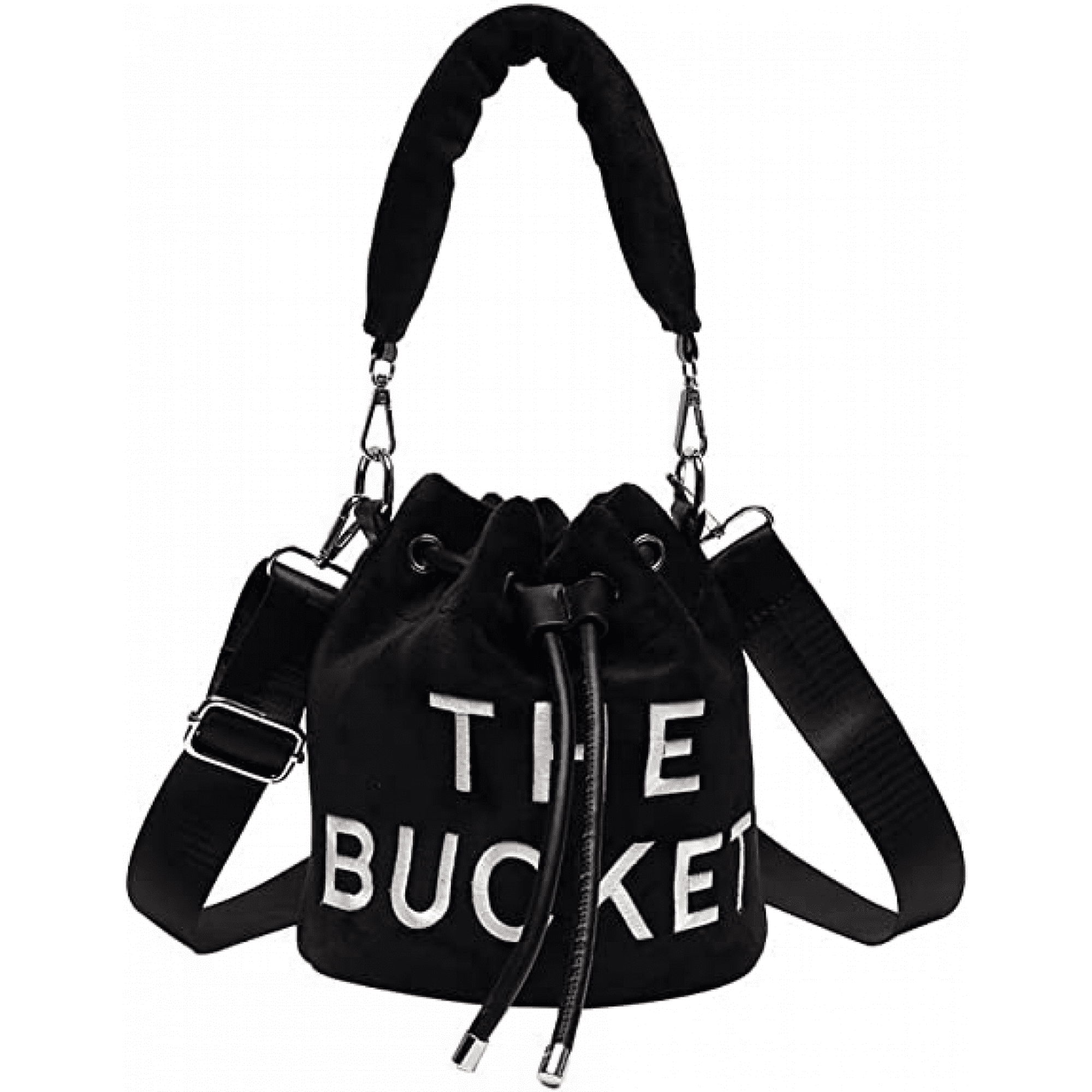Black crossbody bucket bag best sale