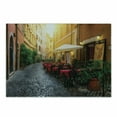 thumbnail image 1 of City Old Houses Cutting Board, Old Street in Trastevere in Rome Italy with a Cozy Ambiance and a Cafe, Decorative Tempered Glass Cutting and Serving Board, in 3 Sizes, by Ambesonne, 1 of 2