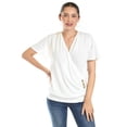 thumbnail image 1 of Blusa cruzada con botones Roman Fashion /Juvenil, 8074 (Blanco) blanco M, 1 of 5