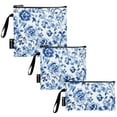 thumbnail image 2 of Haosy 3 Pack Reusable Ziploc Bags BPA Free Healthy Food Storage Bag Leakproof Sandwich Snack Freezer Bags Blue and White Porcelain Floral, 2 of 7