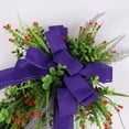 thumbnail image 4 of Easter Cross Wreath for Front Door Artificial Easter Wreath with Purple Bowknot Easter Spring Cross Wreath Handmade Hanging Garland for Easter Holiday Home Wall Decor, 4 of 6
