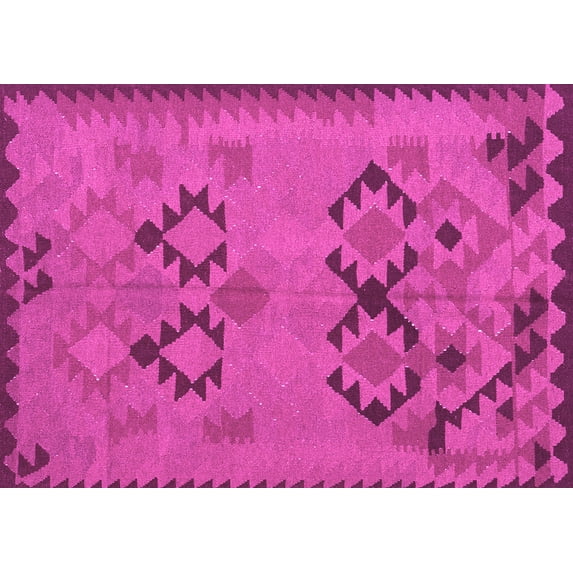 Ahgly Company Indoor Rectangle Southwestern Pink Country Area Rugs, 7' x 10'