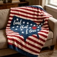 thumbnail image 5 of Clearance! 70"x50" American Flag Throw Blanket, Red White & Blue, Soft Microfiber Sherpa Fleece Reversible 4th of July Decoration 250 Anniversary Decorations (C), 5 of 5