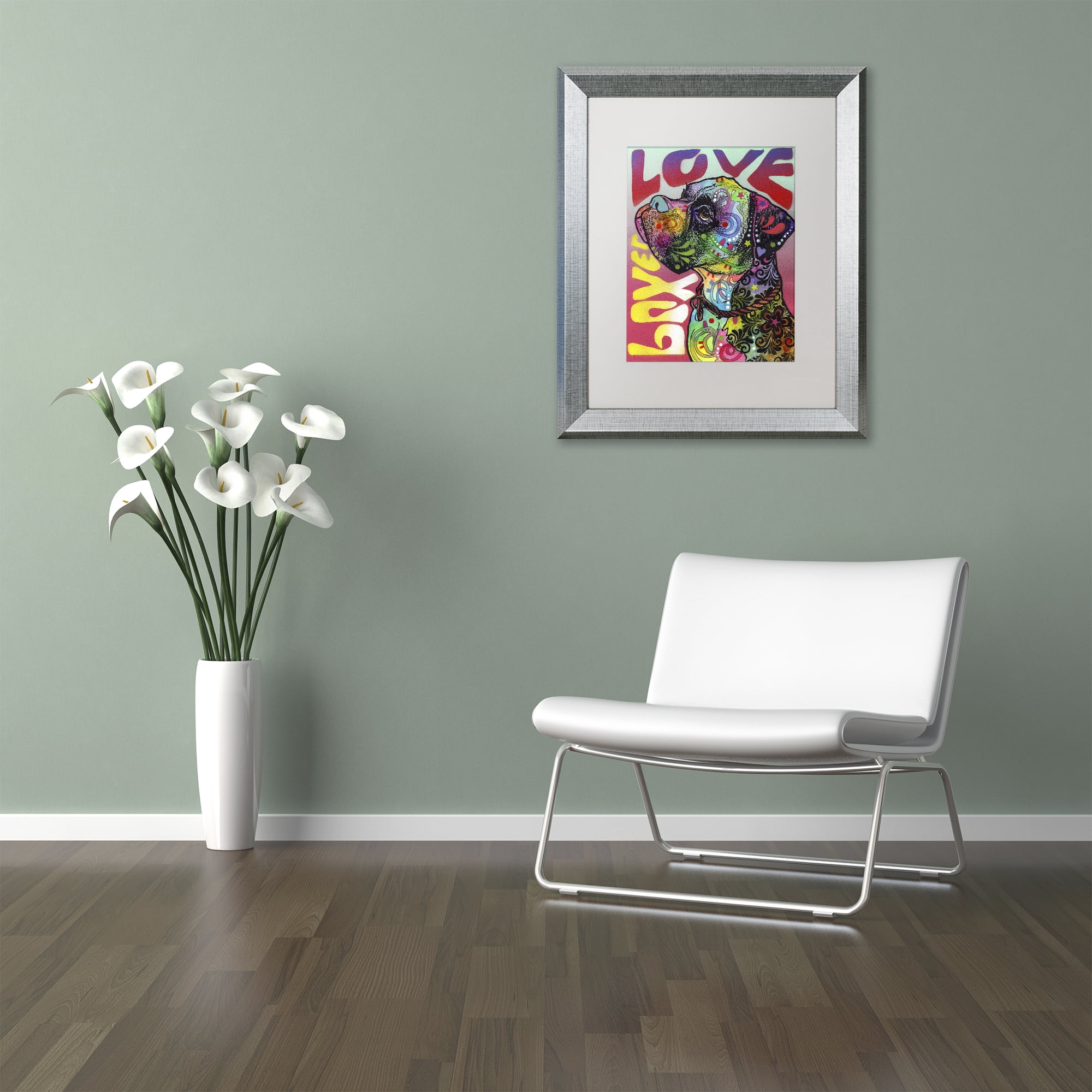 Trademark Fine Art 'Boxer Luv' Silver Framed Art by Dean Russo