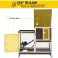 thumbnail image 3 of Aivituvin Rabbit Hutch Rabbit Cage Indoor Bunny Hutch with Run Outdoor Rabbit House with Two Deeper No Leak Trays - 4 Casters Include (Without Bottom Wire Netting), 3 of 9