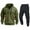 Army Green, variant on CharmCyan Men’s 2 Piece Tracksuit Set – Casual Hoodie Sweatshirt with Zipper Pockets and Drawstring Jogger Pants, Athletic Sportswear Outfit Army Green L