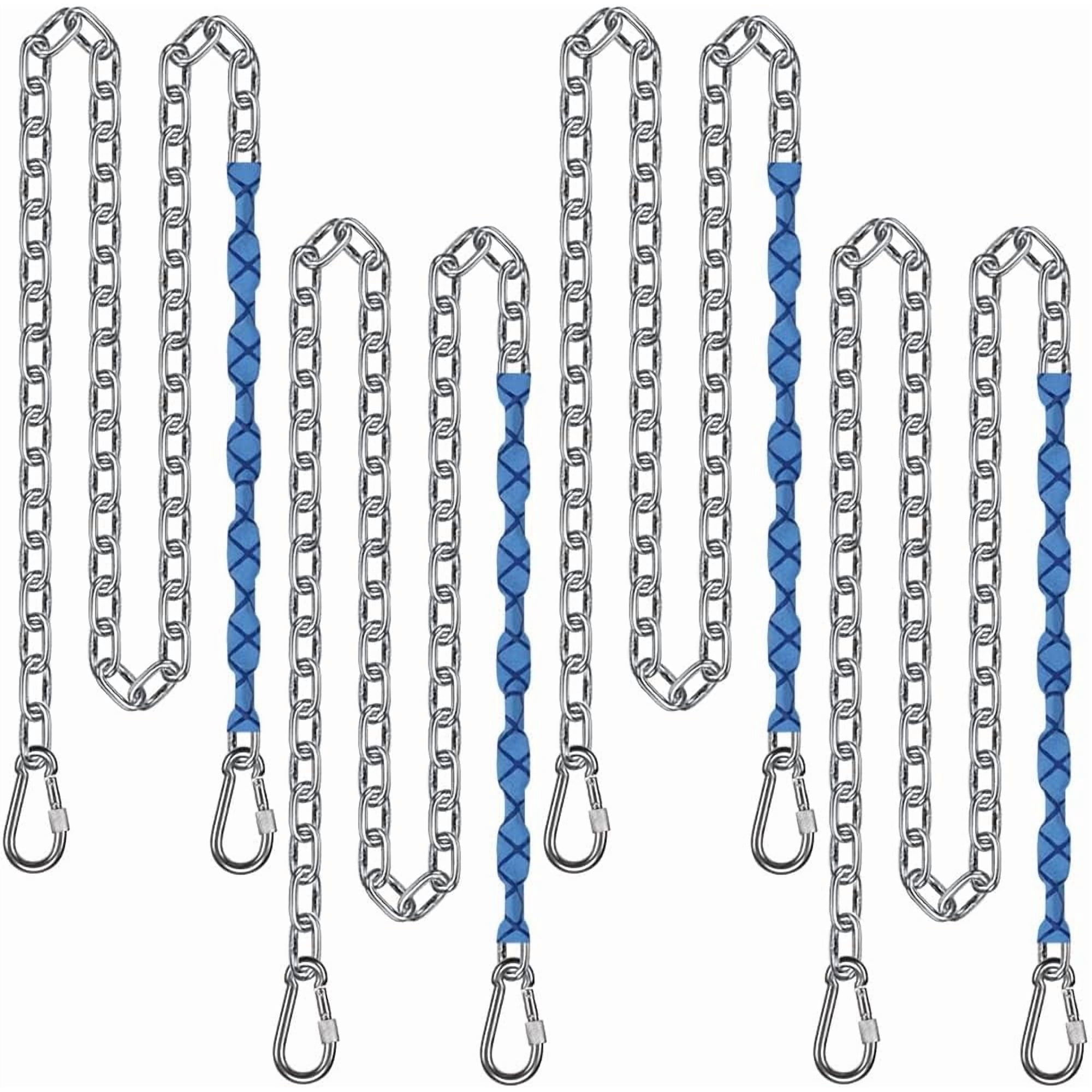 4Pcs 85 Swing Chain Stainless Steel Hanging Chains with Quick Connect Hooks 1000 lbs Capacity Porch Swing Chains for Hammock Chairs Heavy Bags Hanging Chair Chains with Handle Grip Sleeve