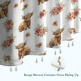 thumbnail image 6 of White Highland Cow Flower Pattern Shower Curtain 36"x72" ,Bathroom Decorative Shower Curtains Set with 12 Hooks,Modern Waterproof Washable Shower Curtain, 6 of 6