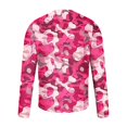 thumbnail image 4 of Jinhomg Mens Camouflage Shirts Big and Tall Comfy Long Sleeve Crew Neck Blouses Slim Fit Spring Outdoor Athletic Tops Sportswear 2025 Saving Pink XL, 4 of 6