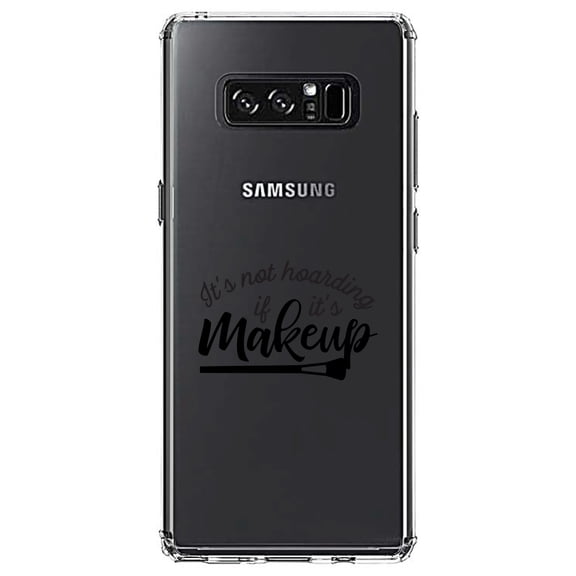 DistinctInk Clear Shockproof Hybrid Case for Samsung Galaxy Note 8 - TPU Bumper Acrylic Back Tempered Glass Screen Protector - It's Not Hoarding If It's Makeup