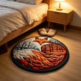 thumbnail image 5 of sruoe Animal Decorations 3D Visual Round Floor Mat, Illusion Printed Circular Area Rug, Forest Fox Wilderness Home Decor Accent Rug for Pantry Stair Landing Lounge, 5 of 5