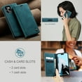 thumbnail image 6 of for iPhone 12 / 12 Pro Wallet Case with [RFID Blocking] Retro Premium PU Leather Flip Folio Strong Magnetic Closure, Kickstand, Card Slots, Flip Book Style Cover For Apple iPhone 12 / 12 Pro,
Blue, 6 of 11