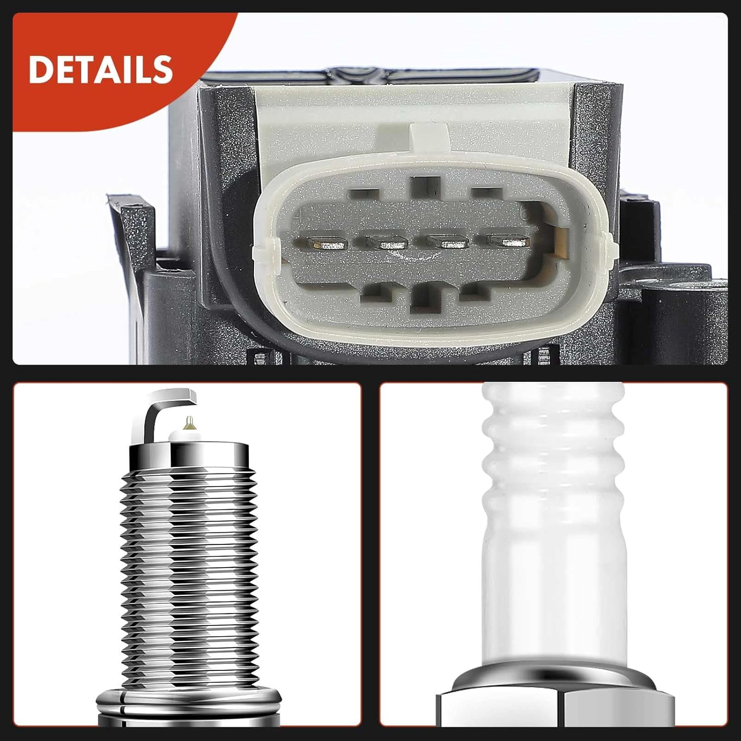 A-Premium Set of 5 Ignition Coil Pack and Iridium Spark Plugs Compatible with Volvo S60 2012 2.5L, C30 2007-2010 2.4L, S40 2004-2010 2.4L, V50 2005-2010 2.4L, Replace# 86778370, NGK6619