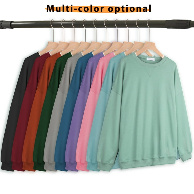 MOSHU Women's Casual Long Sleeve Crewneck Sweater, Oversized MOSHU Women's Casual Long Sleeve Crewneck Sweater, Oversized
