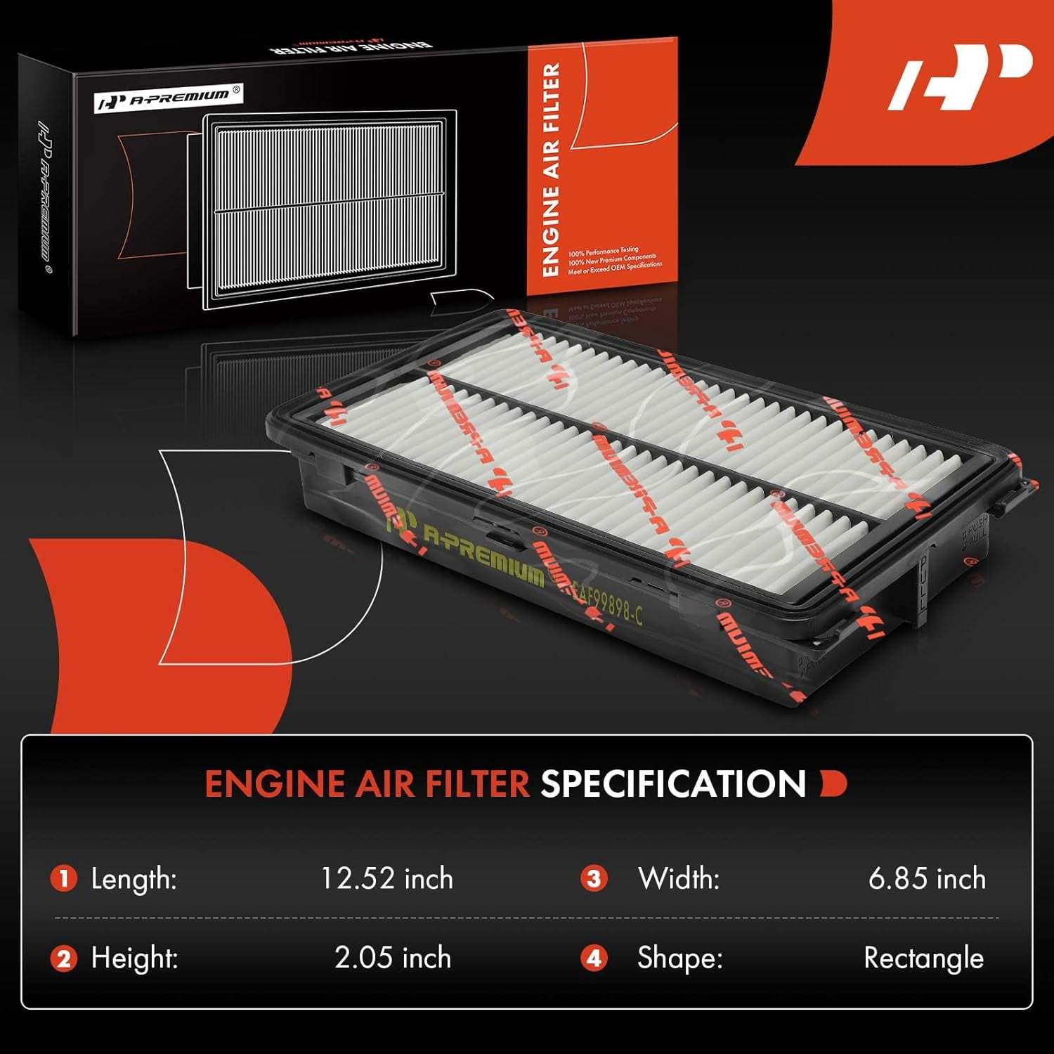 A-Premium Engine Air Filter Compatible with Genesis GV80 2021 2022 2023, 2.5L, Replace# PA99898, 28113T6210