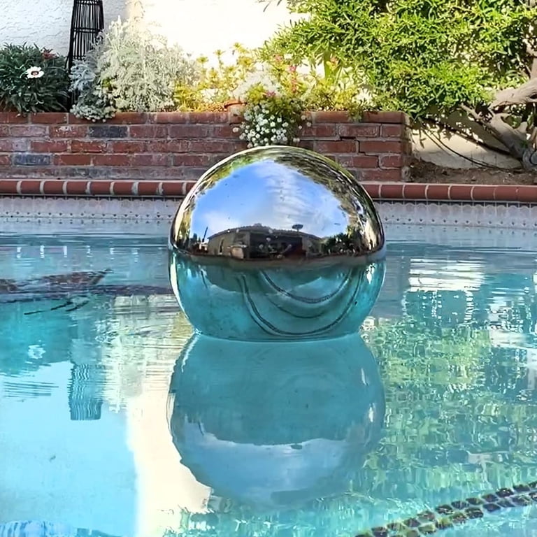 10 inches Gazing Ball,Black Stainless Steel Garden Sphere...