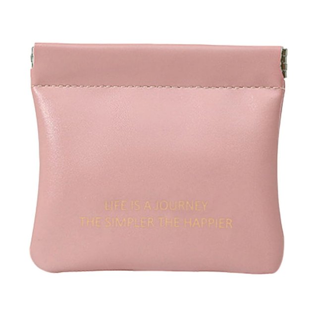 CNKOO Lipstick Bag Automatic Closing Water Resistant Solid Color Dustproof Elastic Sheet Faux Leather Mini Earphone Jewelry Organizer for Daily Use