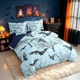 thumbnail image 2 of Erosebridal Bat Print King Bedding, Branches Botanical King Bed in a Bag, Cyan, Blue Reversible, 7pcs, 2 of 6
