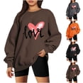 thumbnail image 4 of Crewneck Sweatshirts for Women Valentine's Day Cute Funny Graphic Print Pullover Tops Casual Long Sleeve Shirt(Gray,L), 4 of 4