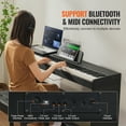 thumbnail image 4 of KFFKFF 88-Key Weighted Digital Piano, Dual Keyboard & Speakers, Sleek Stand with Matching Bench, Headphone, 200 Sounds & Rhythms, Bluetooth/USB/MIDI Connectivity for Educational Sessions, 4 of 9
