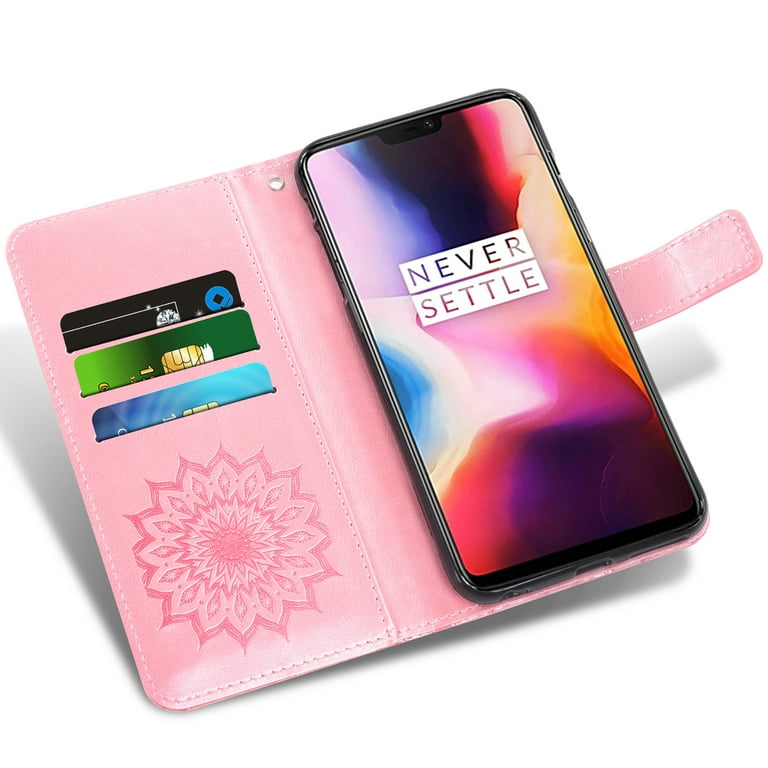reductor Skygge dyb Case for Oneplus 6 Wallet Case Leather Premium PU Embossed Design Magnetic  Closure Protective Cover with Card Slots for Oneplus 6, Rose Gold -  Walmart.com