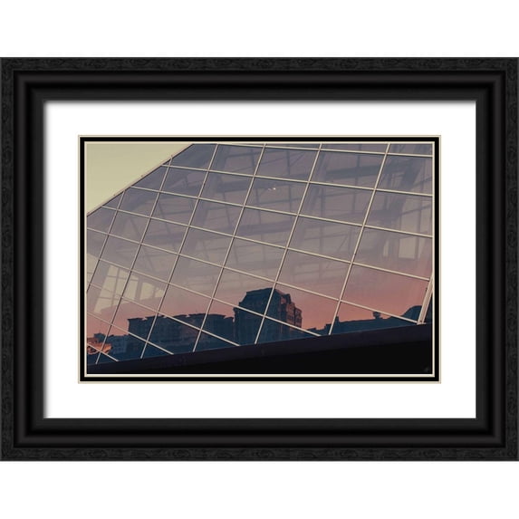 Lee, Judson 24x17 Black Ornate Wood Framed with Double Matting Museum Art Print Titled - City Sunrise