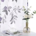 thumbnail image 3 of GlowSol Cafe Curtains 26"W x 36"L Semi-Sheer Small Curtains Farmhouse Light Filtering Short Tier Curtains for Kitchen Bathroom Nursery, 2 Panels, Purple, 3 of 6