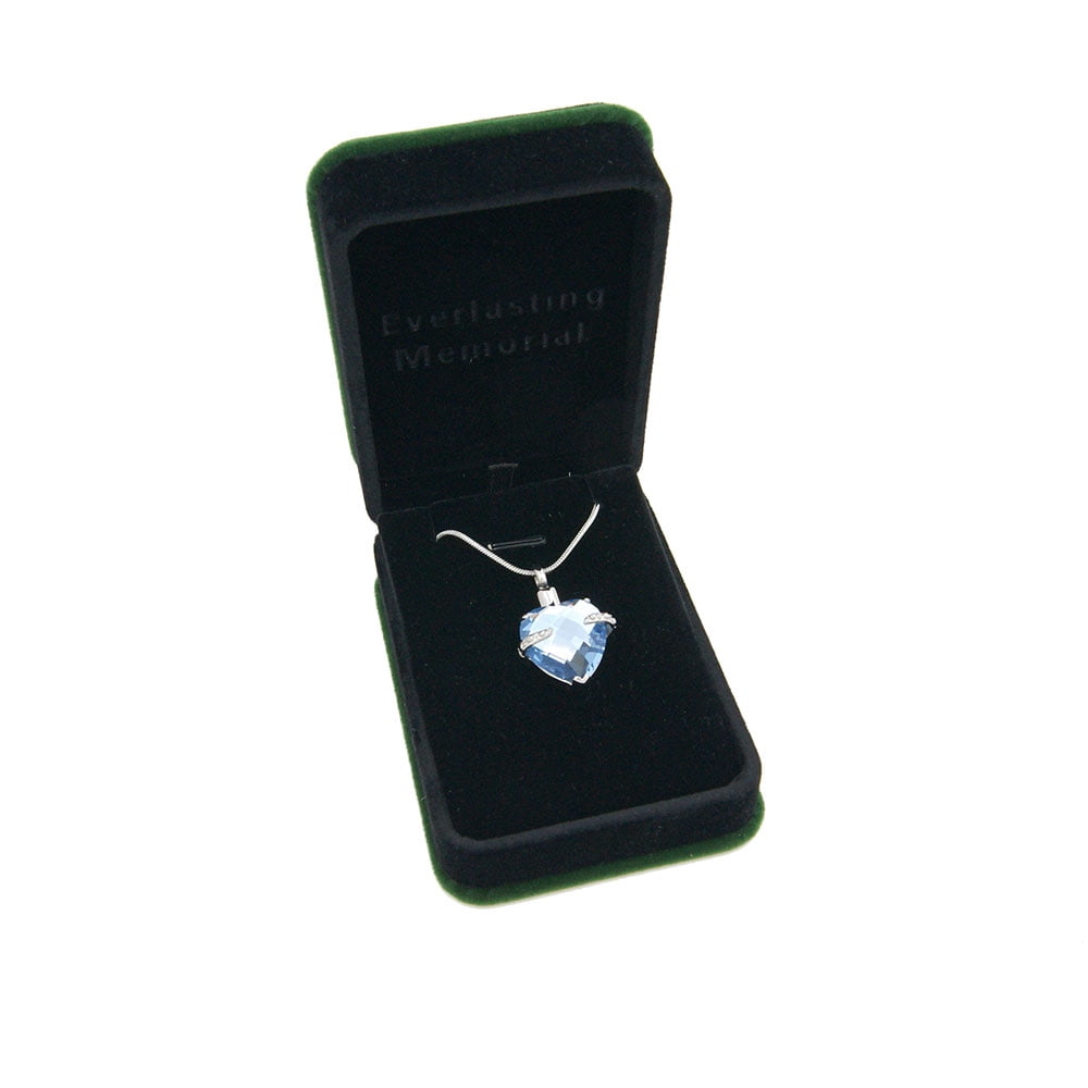Anavia Birthstone Heart Cremation Necklace Stainless Steel Memorial Jewelry Urn Ashes Holder Container with Free Funnel Kit and Velvet Jewelry Box [March]